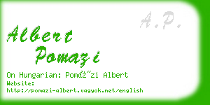 albert pomazi business card